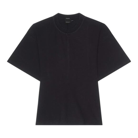 Proenza Schouler Eco Cotton Waisted T-Shirt Size Large Black - Picture 1 of 9